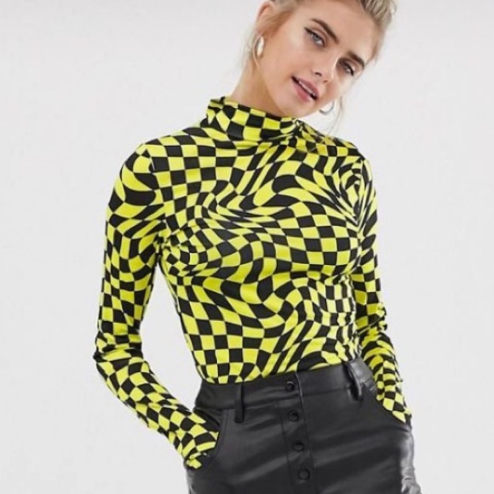 collusion yellow/black print bodysuit